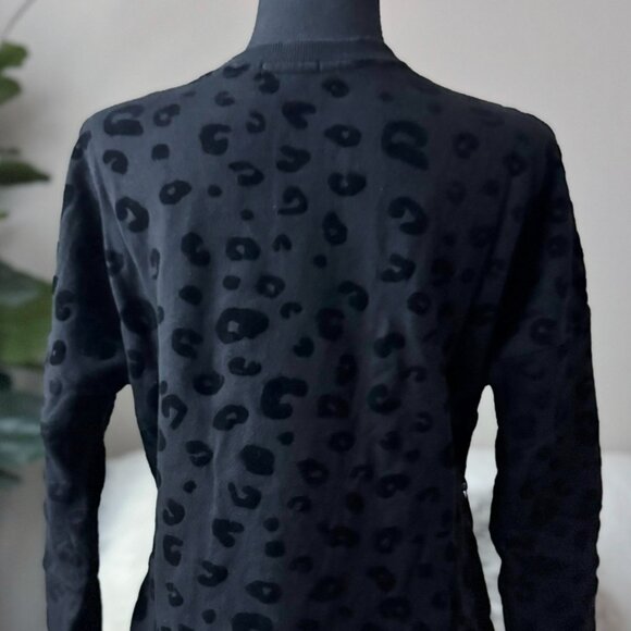 Rails Marlo Black Leopard Long Sleeve Crewneck Zip Pullover Sweatshirt Size XS - Picture 6 of 7